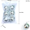Set van 6 disco spiegelballen voor kerstboomversiering, 6cm zilveren glazen bollen - 6cm / Zilver