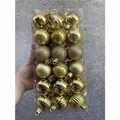 Set of 36 golden 4cm Christmas baubles featuring glitter, matte, and shiny textures - 4cm / Set of 36 / Gold