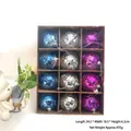 Set of 12 colorful disco mirror balls in storage box for festive Christmas party decor - Lake Blue and Silver and Purple Mix / 12 Pieces Set (6cm)
