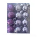 24-piece 3cm purple and silver Christmas baubles set with mixed shiny and matte finishes - Set of 24 / Light Purple