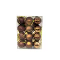 24-piece set of 3cm bronze Christmas balls in matte, glossy, and glitter finishes - Set of 24 / Coffee