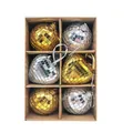 Set decorativo di 6 palle specchiate disco oro e argento a forma di cuore e tonda - Set Cuore E Tondo / Set da 8 / Oro + Argento
