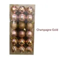 36pcs 4cm Christmas tree ornaments in elegant champagne gold with various finishes - 4cm / Set of 36 / Champagne Gold