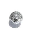 Silver mirror glass disco ball ornament for festive party and cake decoration - 2.5cm Bare Ball (Silver)