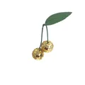 Golden disco ball cherry hanging ornament with mirror surface for festive party decoration - 3cm / Gold + Gold