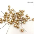 1.5cm gold artificial berries with wire stems for Christmas flower arrangement decor - Berries / 200 Pieces/Pack (1.5cm) / Gold
