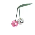 Decorative cherry-shaped mirror disco balls in pink and silver for festive party decor - 3cm / Pink + Silver