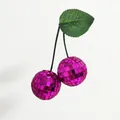 Vibrant pink mirror disco ball cherry hanging ornament for festive party and home decor - 3cm / Rose Red and Rose Red