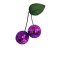 Handmade purple disco mirror ball cherry hanging ornament for festive party decor - 3cm / Purple + Purple