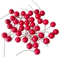 Artificial red berries 0.8cm decorative stems for Christmas wreaths and DIY crafts - Berries / 500 Pieces/Pack (0.8cm) / Red