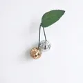 Hanging disco ball cherry ornaments with gold and silver reflective mirror finish - 3cm / Champagne and Silver