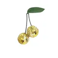 Golden cherry disco ball hanging ornament for birthday party and Christmas decor - 4cm / Gold + Gold