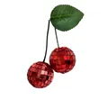Red cherry disco ball mirrored hanging ornament for birthday party decor - 4cm / Red + Red
