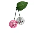 Pink and silver disco ball cherry ornament for birthday party and Christmas decoration - 4cm / Pink + Silver