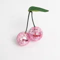 Decorative pink mirror disco ball cherry pendant for festive birthday party ornaments - 4cm / Pink + Pink
