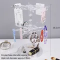 Rotating acrylic jewelry display stand for earrings and bracelets with dimensions - 2-Tier Rotating Detachable / Clear