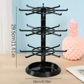 3-tier rotating black jewelry organizer stand for earrings and necklaces 29.5cm - 3-Tier Rotating Detachable / Black