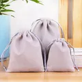 Set of three silver-grey velvet drawstring pouches for jewelry and accessories storage. - Silver Gray / 10*12cm