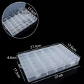 Détail de la boîte de rangement en plastique transparent à 36 compartiments avec dimensions - Amovible 36 Compartiments / 27.3x17.6x4.4cm