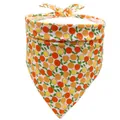 Summer cotton dog bandana scarf with cute orange and lemon fruit pattern print for small pets - Orange Print / Orange
