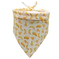 Soft cotton pet dog bandana featuring a vibrant yellow banana fruit print pattern - Banana Print / Yellow