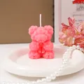 Bougie parfumée en forme d'ours rose pour un cadeau romantique de la Saint-Valentin - Petit Ours en Rose (Parfum Kaki Doux)