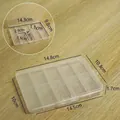 Clear 10-compartment plastic organizer box for jewelry and electronic components - Medium 10 Grids / 14.8x10.3x1.7cm