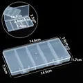 Clear plastic organizer box with 5 compartments for jewelry and electronic parts - 1.7 Long 5 Grids / 14.6x7.6x1.7cm