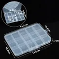 Clear plastic 15-grid organizer box for jewelry, beads, and small electronic components - Medium 15 Grids / 14.7x10.4x1.7cm