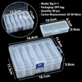 Boîte de rangement transparente à 6+1 compartiments pour bijoux et composants électroniques - Grand 6+1 Boîte / 16.4x11.8x5.8cm