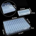 Boîte de rangement en plastique transparent à 24 compartiments pour bijoux et pièces - Grand 24+1 Boîte / 32.3x23.1x5cm