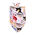 Soft cotton pet bandana with colorful cartoon dinosaur print for dogs and cats - Cartoon Dinosaur Print / Gray