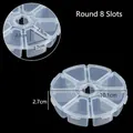 Boîte de rangement ronde transparente à 8 compartiments pour bijoux et pièces - Rond 8 Compartiments Clair / 10.1x2.7cm