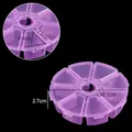 Boîte de rangement ronde en plastique rose à 8 compartiments avec dimensions - Style Rond à 8 Compartiments / 10.1*2.7CM / Rose
