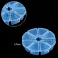 Boîte de rangement ronde en plastique bleu à 8 compartiments pour bijoux - Style Rond à 8 Compartiments / 10.1*2.7CM / Bleu