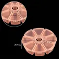 Organisateur en plastique orange à 8 compartiments pour bijoux et petites pièces - Style Rond à 8 Compartiments / 10.1*2.7CM / Orange