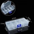 Boîte de rangement transparente en plastique à 8 grilles pour bijoux, 13,7x6,8 cm - Petit Style à 8 Compartiments / 13.7*6.8*2.7CM / Transparent