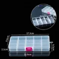 Boîte de rangement en plastique transparent à 15 grilles avec fermoir rose vif - Petite 15 Grilles Amovible / 17.2*9.6*2.1CM / Transparent (Boucle Rose)