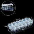 Boîte de rangement en plastique transparent à 12 compartiments pour bijoux - Boîte pour Caps d'Ongles / 13.5*5.3*1.5CM / Transparent
