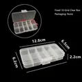 Boîte de rangement en plastique transparent à 10 compartiments pour bijoux et pièces - 10 Compartiments Fixes (Boucle Transparente) / 12.8x6.6x2.2cm