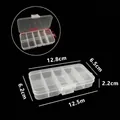 Boîte de rangement en plastique transparent à 10 compartiments pour bijoux et pièces - 10 Compartiments (Boucle Transparente) / 12.8x6.6x2.2cm