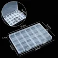 Boîte de rangement en plastique transparent à 24 compartiments avec dimensions - 24 Grilles Fixes / 19x13x2.2cm