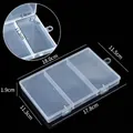 Boîte de rangement transparente en plastique à 3 compartiments pour bijoux et pièces - 3 Compartiments Fixes / 18x11.5x1.9cm