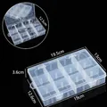 Boîte de rangement en plastique transparent avec 12 compartiments réglables bijoux - 12 Compartiments Amovibles / 19.6x13.2x3.6cm
