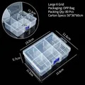 Boîte de rangement en plastique transparent à 6 compartiments - Grand 6 Compartiments Amovibles / 16x11.6x5.7cm