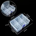 Boîte de rangement en plastique transparent à 6 compartiments - Grand 6 Compartiments Amovibles / 16x11.6x5.7cm