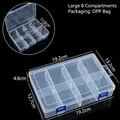 Boîte de rangement transparente en plastique à 8 compartiments pour bijoux et pièces. - Grand 8 Compartiments Amovibles / 19.2x13.2x4.6cm
