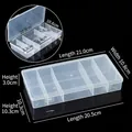 Boîte de rangement en plastique transparent à 5 compartiments pour bijoux et pièces - Vertical 5 Compartiments Fixe / 21x10.8x3cm