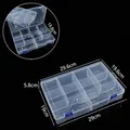 Boîte de rangement en plastique transparent à 10 compartiments pour bijoux et pièces - B275G Grand 10 Compartiments / 29.6x19.6x5.8cm