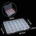 Boîte de rangement transparente en plastique à 24 compartiments pour bijoux ou pièces - 1.7 Fente 24 Compartiments (Avec Crochet) / 19cm x 13.1cm x 1.9cm
